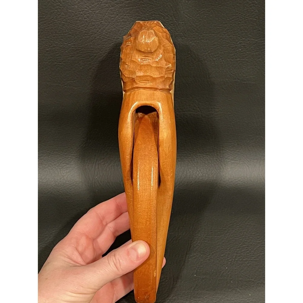 Vintage Carved Wooden Head NUTCRACKER Figural Man 